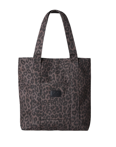 Lala Berlin - Tote Carmela Printed Canvas - Chocolate Brown Leo 